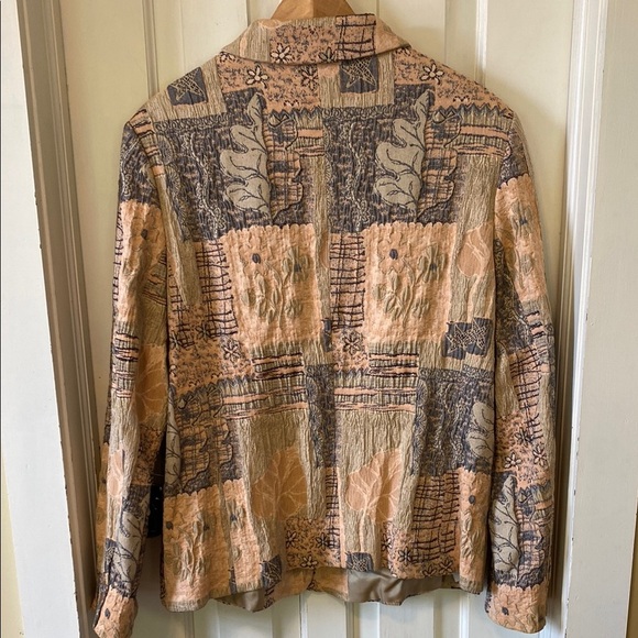 Women's Patchwork Pink Floral Blazer Cottagecore Boho Made in Germany Vintage - Picture 10 of 16